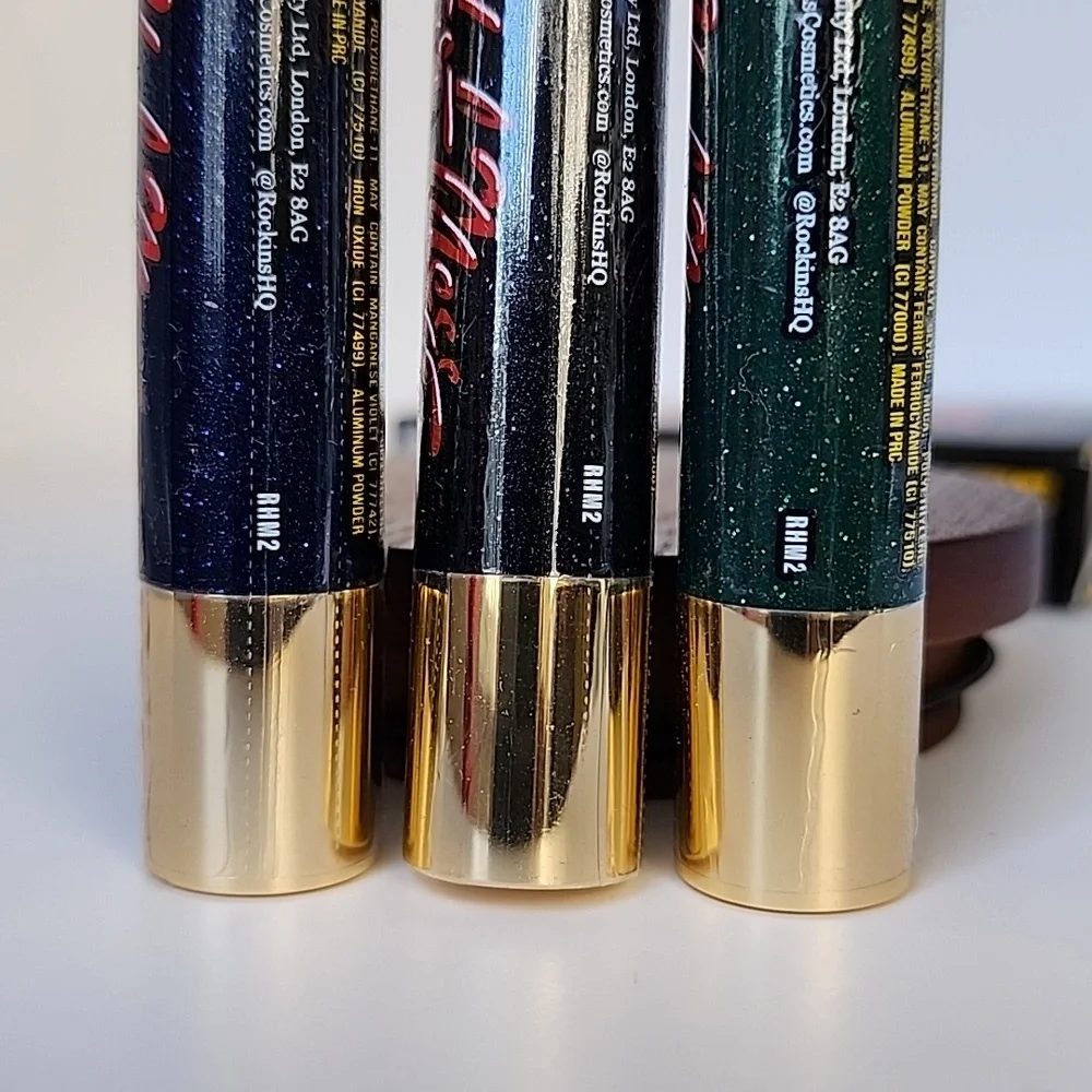 Rockins Cosmetics Hot Mess Threesome Glitter Gel Eye Pens - Black, Green, & Blue